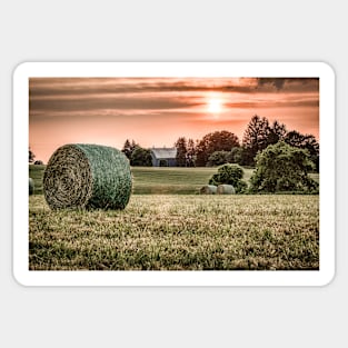 Sunset Over Hay Field 2 Sticker